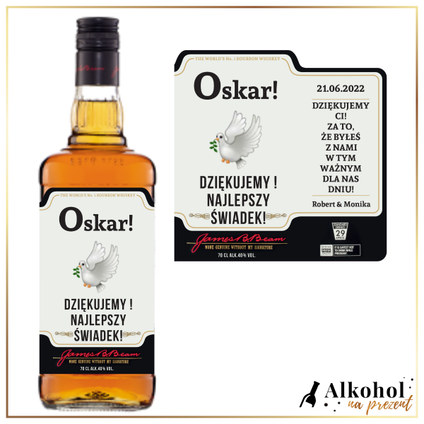 NAJLEPSZY ŚWIADEK JIM BEAM WHITE - PREZENT DLA ŚWIADKA