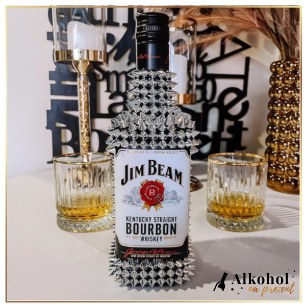 JIM BEAM WHITE ZE SREBRNYMI KOLCAMI - PREZENT NA KAŻDĄ OKAZJĘ