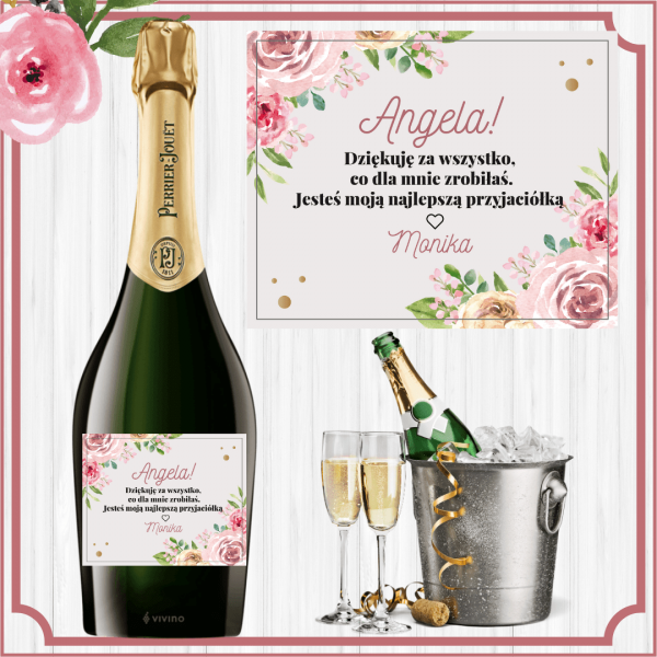 DZIĘKUJĘ ZA WSZYSTKO SZAMPAN PERRIER JOUET GRAND BRUT- PODZIĘKOWANIA DLA RODZICÓW I ŚWIADKÓW