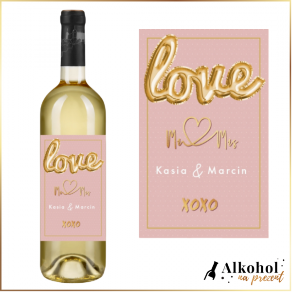 LOVE MR&MRS WINO BIAŁE