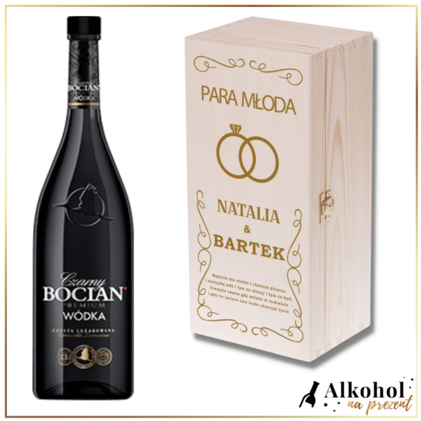 PARA MŁODA BOCIAN CZARNY + PERSONALIZOWANA DREWNIANA SKRZYNKA