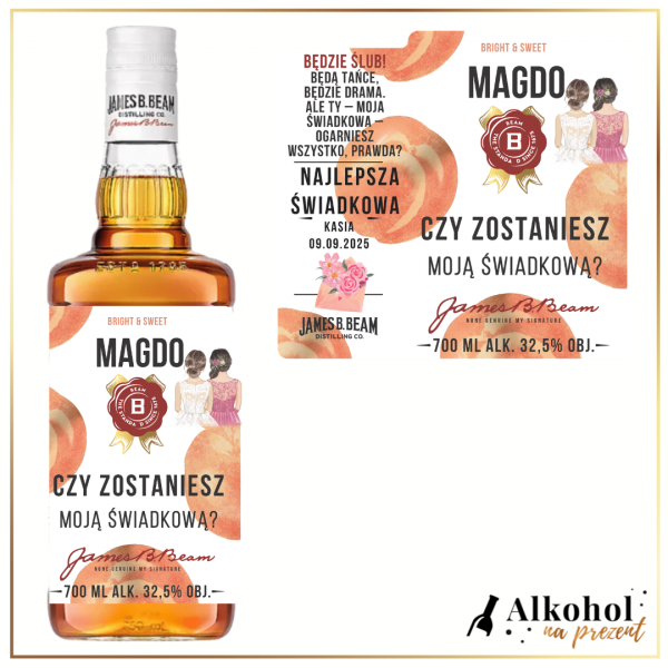ŚWIADKOWA JIM BEAM PEACH - PREZENT DLA ŚWIADKOWEJ