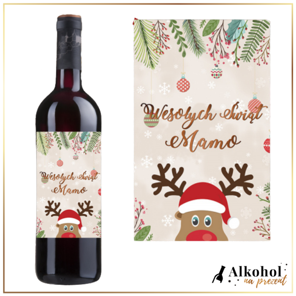 MIKOŁAJOWY RENIFER WINO CZERWONE