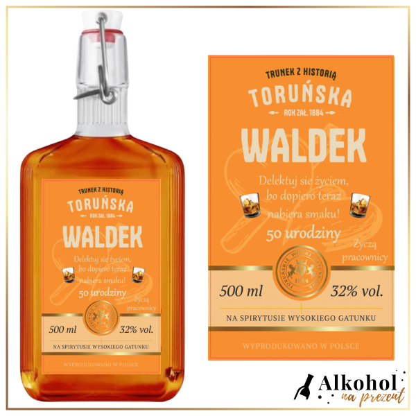 DELEKTUJ SIĘ ŻYCIEM WÓDKA TORUŃSKA PIERNIKOWA - WÓDKA NA PREZENT
