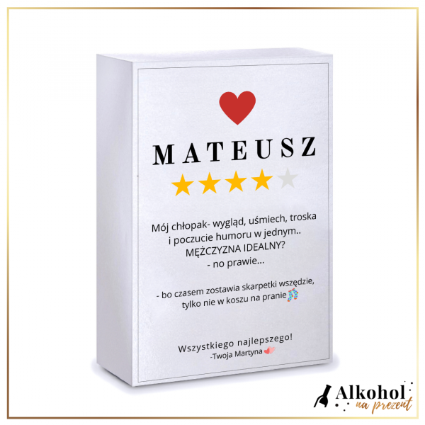 GWIAZDKI DUŻE PUDEŁKO Z NADRUKIEM - PREZENT NA DZIEŃ CHŁOPAKA