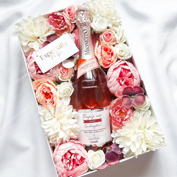 NAPIJ SIĘ MAMO MIONETTO ROSÉ FLOWER BOX