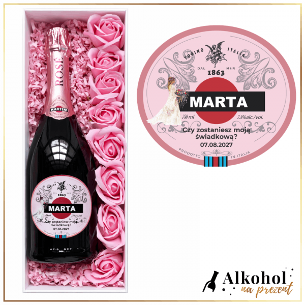 ZOSTANIESZ MOJĄ ŚWIADKOWĄ MARTINI ROSE Z MYDLANYMI RÓŻAMI - PREZENT DLA ŚWIADKOWEJ