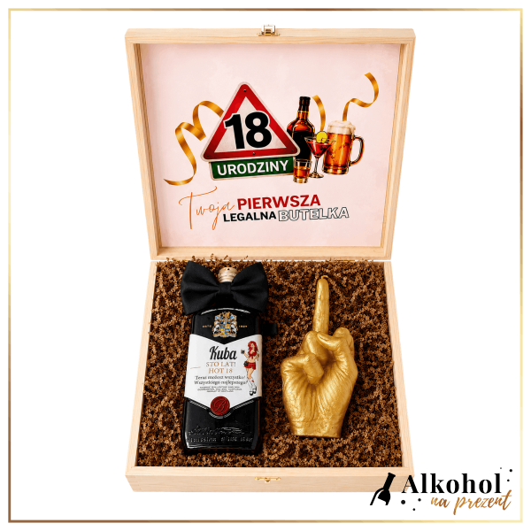 ZESTAW HOT 18 BALLANTINE'S + ŚWIECZKA HAND FCK - ZESTAW NA 18 URODZINY