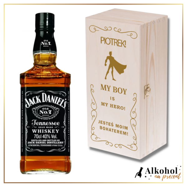 MY BOY IS MY HERO JACK DANIEL'S + PERSONALIZOWANA SKRZYNKA