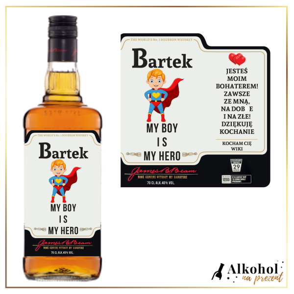 MY BOY IS MY HERO JIM BEAM WHITE - PREZENT DLA CHŁOPAKA