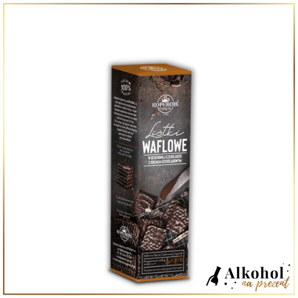 LISTKI WAFLOWE W CZEKOLADZIE DESEROWEJ Z KREMEM CZEKOLADOWYM 112G