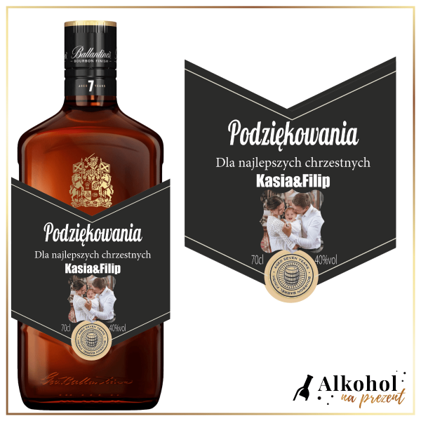 CHRZEST ŚWIĘTY BALLANTINE'S 7-LETNI - PREZENT NA PODZIĘKOWANIA DLA RODZICÓW CHRZESTNYCH