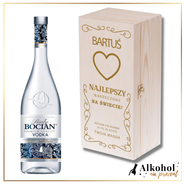 NAJLEPSZY FACET NA ŚWIECIE BOCIAN BIAŁY +PERSONALIZOWANA SKRZYNKA DREWNIANA