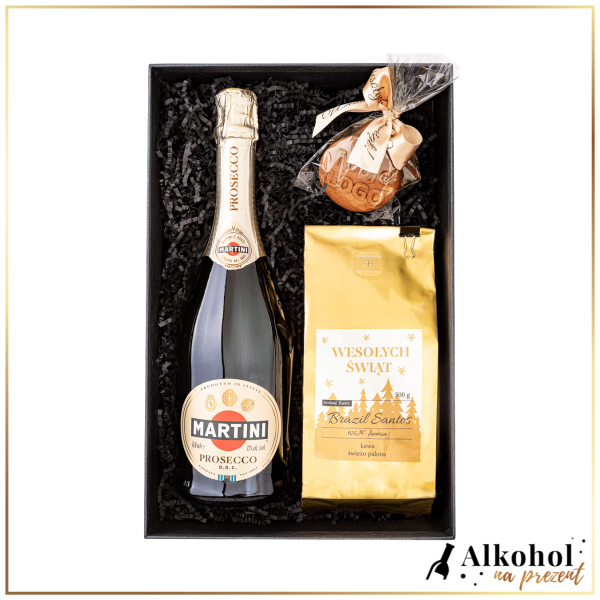 ŚWIĄTECZNY ZESTAW MARTINI PROSECCO Z KAWĄ - ZESTAW PREZENTOWY NA ŚWIĘTA BOŻEGO NARODZENIA