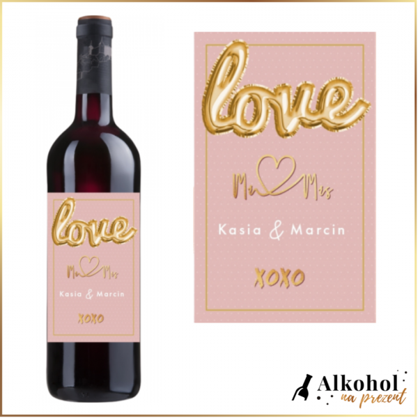 LOVE MR&MRS WINO CZERWONE