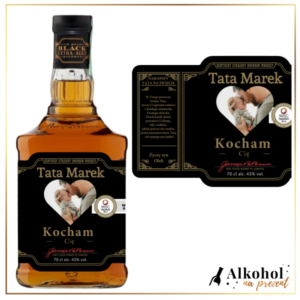 DZIEŃ TATY ZE ZDJĘCIEM JIM BEAM BLACK - PREZENT NA DZIEŃ TATY