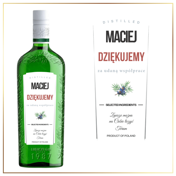 PODZIĘKOWANIA GIN LUBUSKI - PREZENT NA PODZIĘKOWANIA