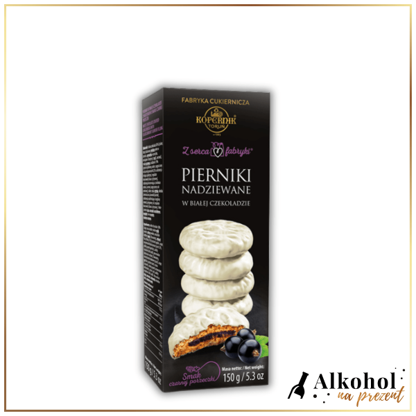 PIERNIKI NADZIEWANE W BIAŁEJ CZEKOLADZIE O SMAKU CZARNEJ PORZECZKI
