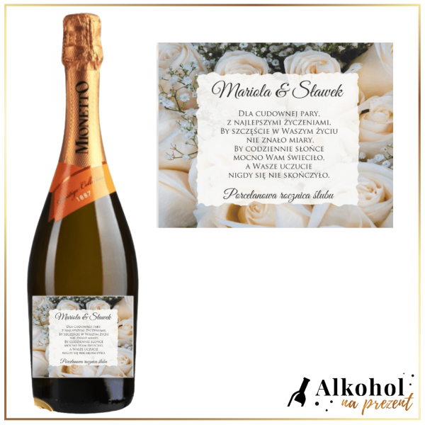 ROCZNICA BIAŁE RÓŻE MIONETTO D.O.C. TREVISO- EKSKLUZYWNY PREZENT NA ROCZNICĘ ŚLUBU