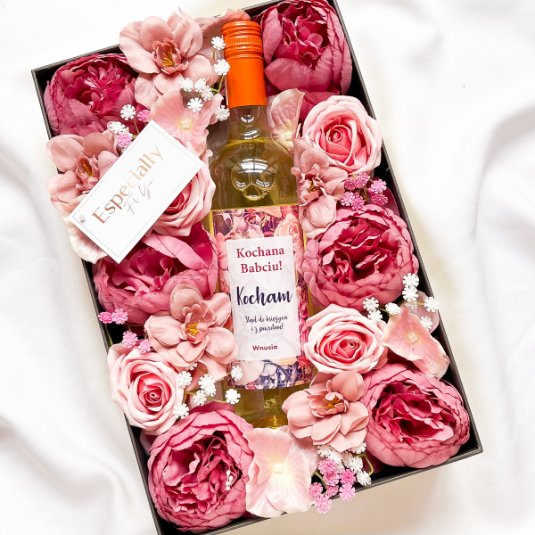 KOCHANA BABCIU! WINO BIAŁE FLOWER BOX