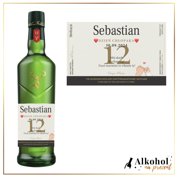 DZIEŃ CHŁOPAKA WHISKY GLENFIDDICH 12YO SINGLE MALT - PREZENT NA DZIEŃ CHŁOPAKA