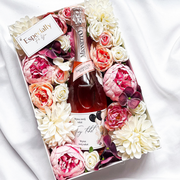 DZIEWCZYNA Z BALONAMI MIONETTO ROSE WE FLOWERBOX - ORYGINALNY PREZENT