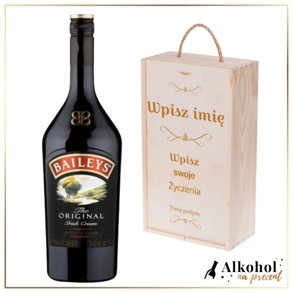 NA KAŻDĄ OKAZJĘ BAILEYS LIKIER IRISH CREAM + SKRZYNKA Z NADRUKIEM - PREZENT NA URODZINY