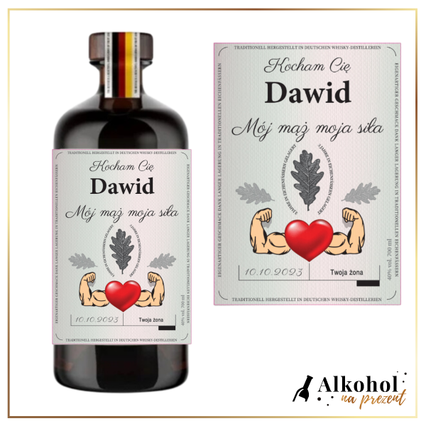 MÓJ MĄŻ MOJA SIŁA WHISKY EICHENFASS - PREZENT DLA MĘŻA