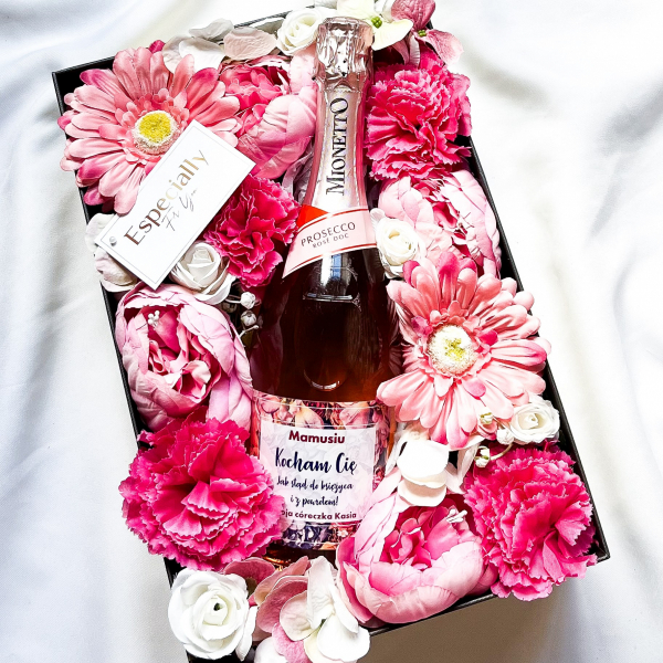 STĄD DO KIĘŻYCA MIONETTO ROSÉ FLOWER BOX - PREZENT DLA UKOCHANEJ