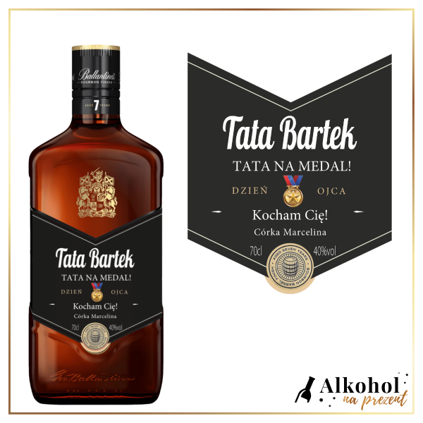 TATA NA MEDAL BALLANTINE'S 7-LETNI PREZENT DLA TATY