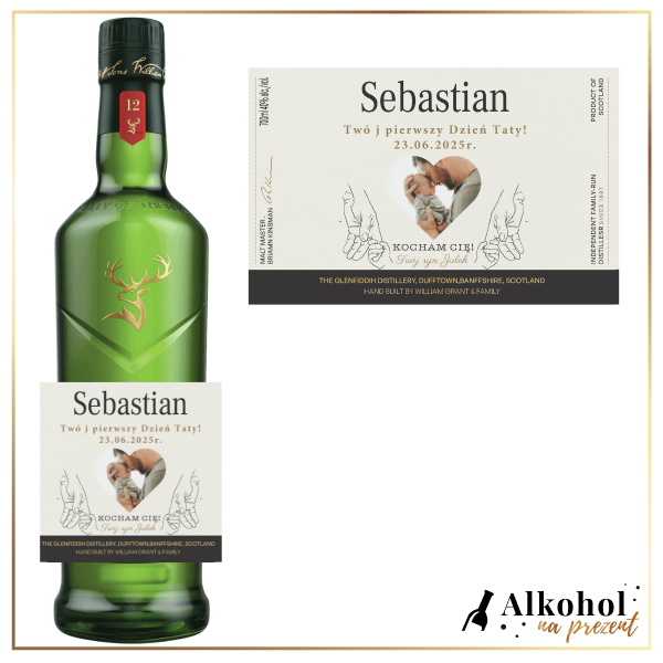 DZIEŃ TATY ZE ZDJĘCIEM GLENFIDDICH 12YO SINGLE MALT - PREZENT NA DZIEŃ TATY