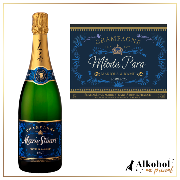 MŁODA PARA SZAMPAN MARIE STUART REINE - PREZENT DLA PARY MŁODEJ