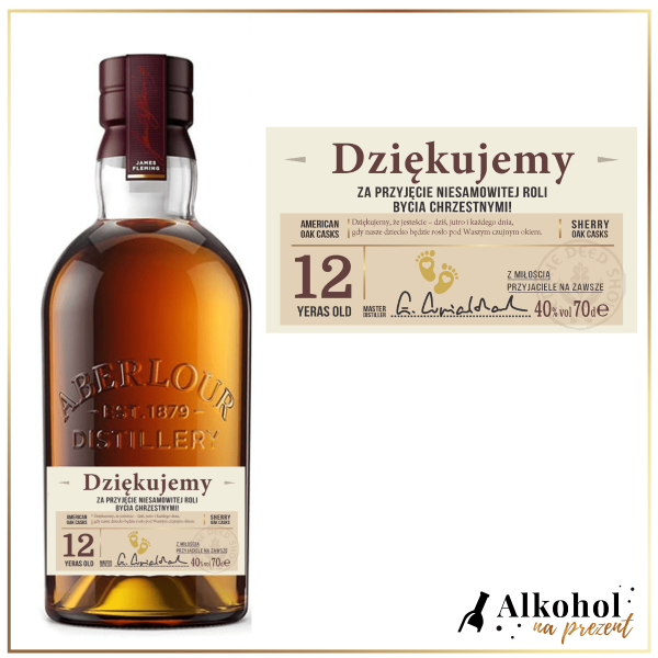 CHRZEST ŚWIĘTY WHISKY ABERLOUR 12YO - PREZENT DLA RODZICÓW CHRZESTNYCH