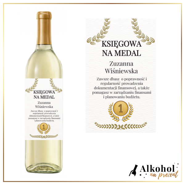 KSIĘGOWA NA MEDAL CARLO ROSSI WHITE - PREZENT DLA KSIĘGOWEJ