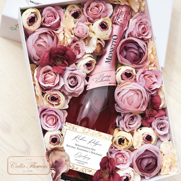 PODZIĘKOWANIA MIONETTO ROSÉ FLOWER BOX BY CALLA