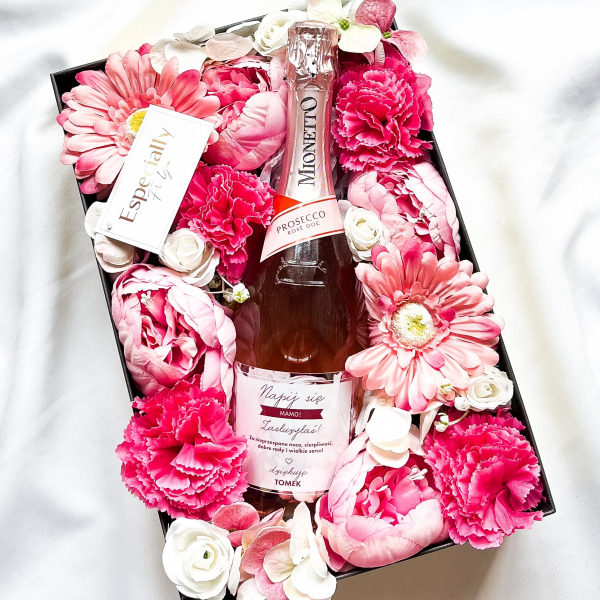NAPIJ SIĘ MAMO MIONETTO ROSÉ FLOWER BOX