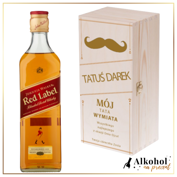 MÓJ TATA WYMIATA JOHNNIE WALKER RED LABEL W SKRZYNCE Z NADRUKIEM - PREZENT NA DZIEŃ TATY