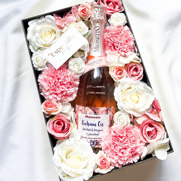 STĄD DO KIĘŻYCA MIONETTO ROSÉ FLOWER BOX - PREZENT DLA UKOCHANEJ