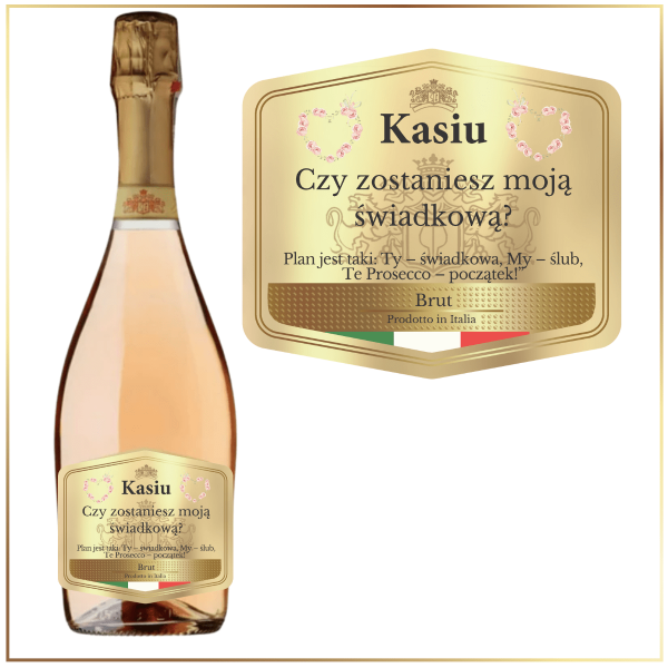 ŚWIADKOWA STOCK PROSECCO ROSE - PREZENT DLA ŚWIADKOWEJ