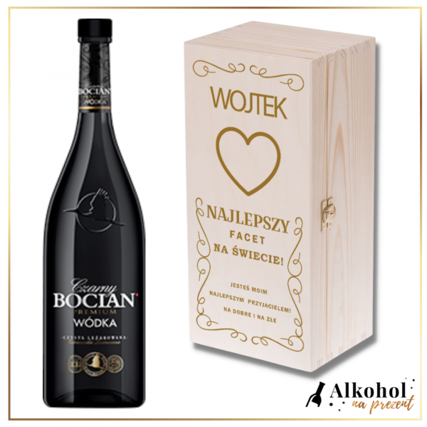 NAJLEPSZY FACET NA ŚWIECIE BOCIAN CZARNY + PERSONALIZOWANA SKRZYNKA DREWNIANA