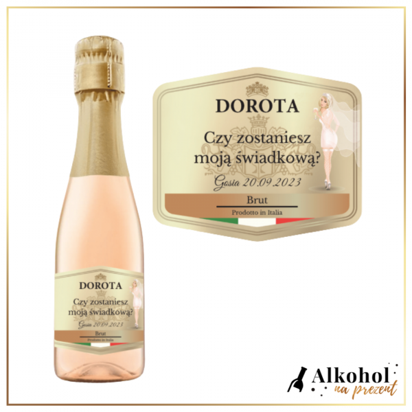 ZOSTANIESZ MOJĄ ŚWIADKOWĄ? MINI STOCK PROSECCO ROSE BRUT - PREZENT DLA ŚWIADKOWEJ