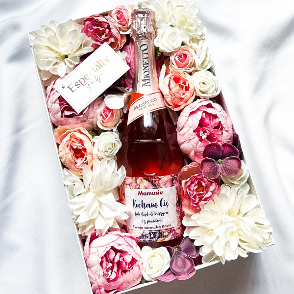 STĄD DO KIĘŻYCA MIONETTO ROSÉ FLOWER BOX - PREZENT DLA UKOCHANEJ