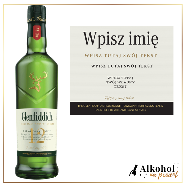 NA KAŻDĄ OKAZJĘ WHISKY GLENFIDDICH 12YO SINGLE MALT - ORYGINALNY PREZENT