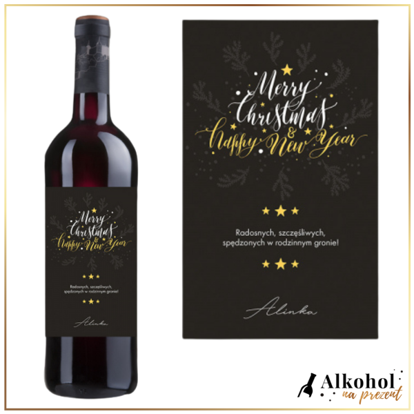 MERRY CHRISTMAS & HAPPY NEW YEAR WINO CZERWONE