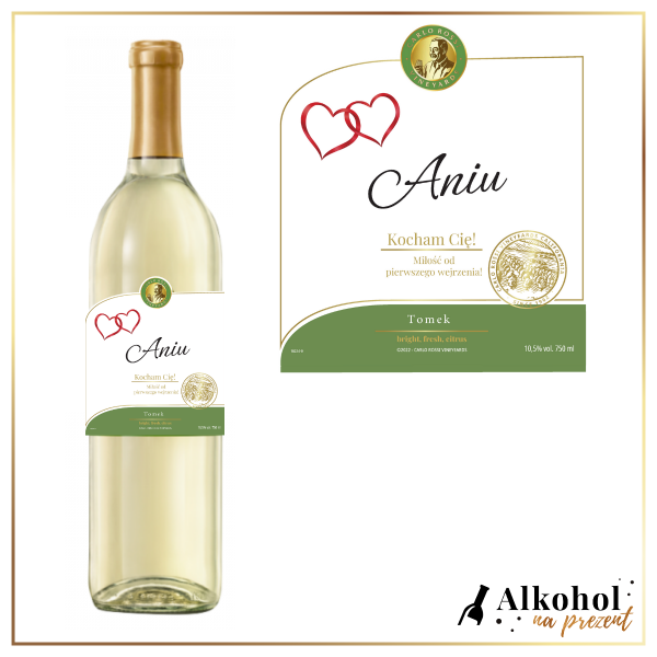 MIŁOSNE WINO CARLO ROSSI WHITE - PERSONALIZOWANY PREZENT DLA ZAKOCHANYCH