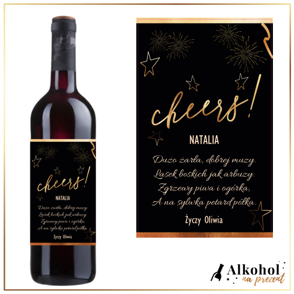 NOWY ROK CHEERS WINO CZERWONE