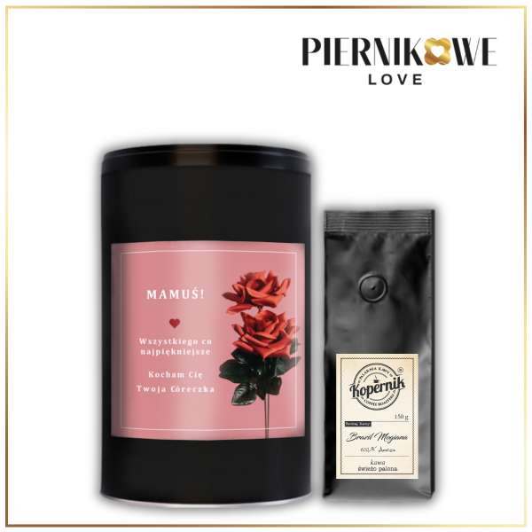 MAMUŚ PUSZKA CZARNA Z KAWĄ - ORYGINALNY PREZENT DLA MATKI