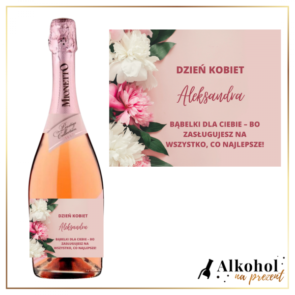 BĄBELKI DLA KOBIET PROSECCO MIONETTO ROSE - PREZENT NA DZIEŃ KOBIET