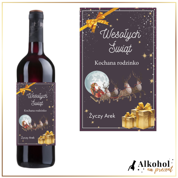 PREZENTY Z KOKARDĄ WINO CZERWONE - PREZENT NA WIGILIĘ