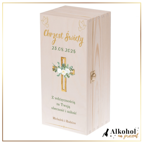 CHRZEST ŚWIĘTY SKRZYNKA Z NADRUKIEM - PREZENT DLA CHRZESTNYCH